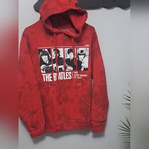 The Beatles Tie Dye Burgundy Red Hoodie Size Small